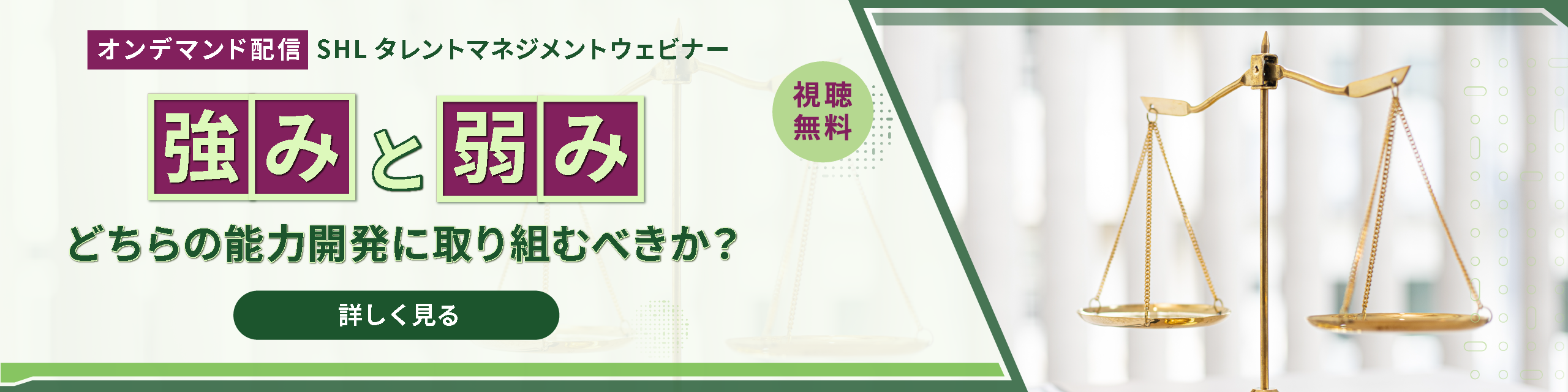 SHLタレントマネジメントウェビナー【オンデマンド配信】「強みと弱み、どちらの能力開発に取り組むべきか？」